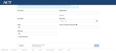 act portal log in.